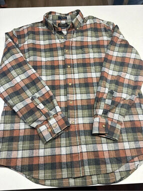 Pendleton Mason Plaid Wool Shirt Green & Brown XL Like New